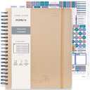 POPRUN Teacher Planner 2025-2026, (Letter Size - 8.5'' x 11'') Academic Lesson Planner (July 2025 - June 2026), with Monthly Tabs, Thick Papers, 2-Sided Pocket, Leather for Teachers, Champagne Gold