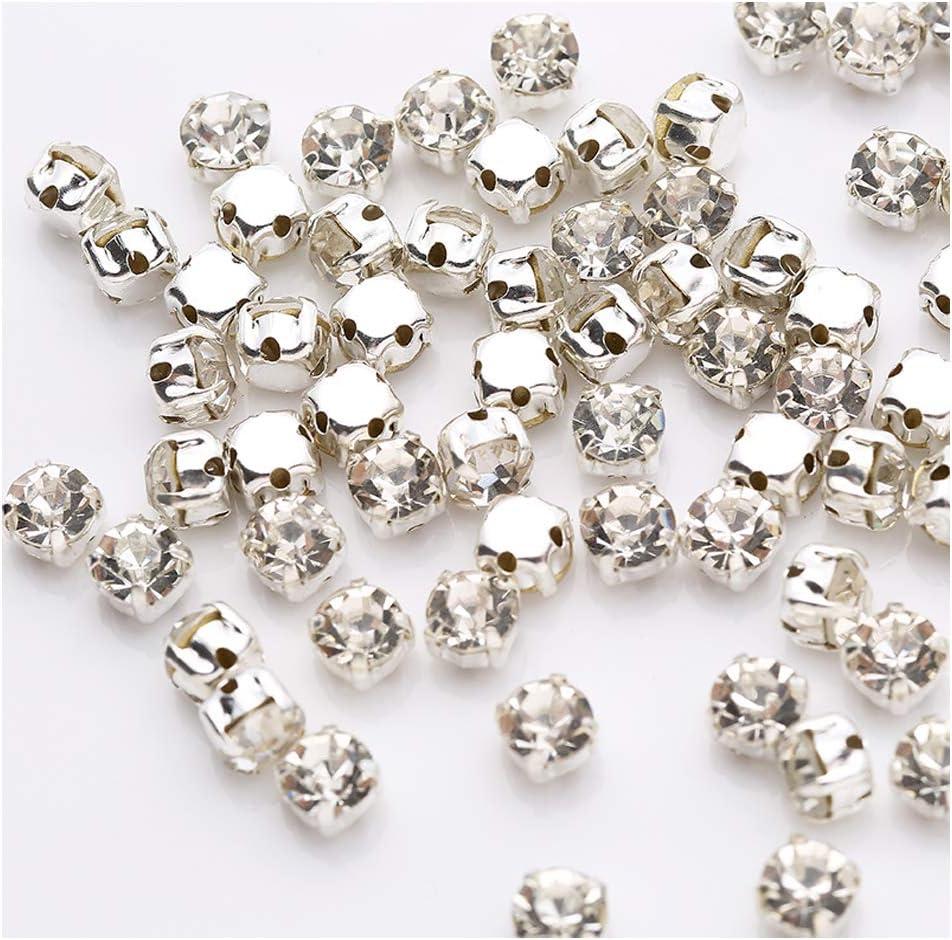 Pawkyjar Crystal Glass Claw Rhinestones Sew on Rhinestone for Crafts Clothes Wedding Dress 3mm 1440 Pcs