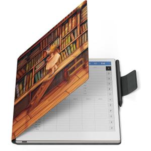Ayotu Case for Remarkable Paper Pro, Premium PU Leather Book Folio with Pen-Buckle, Smart Magnetic Cover for Remarkable Paper Pro 11.8" Color Tablet, Bundle with Premium Membership (The Library)