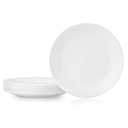 Corelle Vitrelle 7-Piece Dinner Plates Set Triple Layer Glass and Chip Resistant, Lightweight Round Plates, Winter Frost White