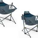 TIMBER RIDGE Hammock Camping Chair with Adjustable Backrest, Heavy Duty Folding Hammock Chair Supports 300lbs, Portable Hammock Chair for Camping, Travelling and Patio, Blue 2 Pack