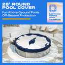 Winter Pool Cover 28 ft Round for Above Ground | Extra Thick & Durable Above-Ground Pool Cover | Sapphire Series of Premium Cold- and UV-Resistant Pool Cover | by Yankee Pool Pillow