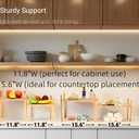 Bamboo Cabinet Organizer Set (2) - Counter Shelf Organizer & Bamboo Organizer Bins Fit, Expandable Cabinet Shelf Organizer for Kitchen Counter/Bathroom - Useful Home & Housewarming Gift(Medium) (11.8"W, Natural)