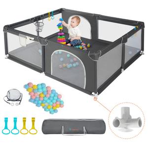 COMOMY Playpens for Babies and Toddlers, 79"x71" Baby Playard Extra Large, Safe and Non-Slip Baby Fence, Full Mesh Design, Indoor & Outdoor Kids Activity Center, Baby Play Pens (Dark Grey) COMOMY Playpens for Babies and Toddlers, 79"x71" Baby Playard Extra Large, Safe and Non-Slip Baby Fence, Full Mesh Design, Indoor & Outdoor Kids Activity Center, Baby Play Pens (Dark Grey)