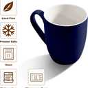 Urbanstrive 16 oz Large Coffee Mugs Set of 4 Ceramic Coffee Mug White Coffee Cups Tea Cups Idea Gift for Women Men House Warming Gifts New Home Office, Dark Blue 4 Pack