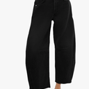 Barrel High Waisted Casual Baggy Trendy Straight Wide Leg Boyfriend Jeans.XXXL