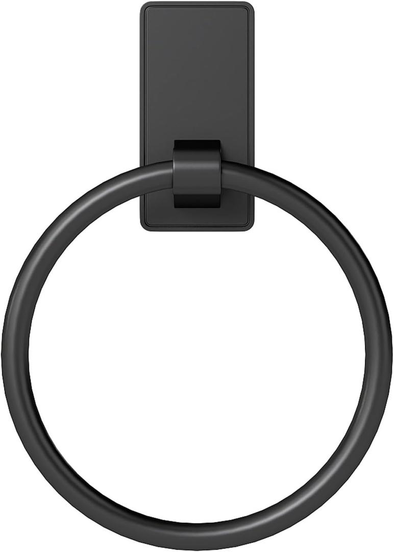 Towel Ring, SUS304 Hand Towel Holder for BathroomAdhesive Towel Holder Bathroom Towel Hanger for Bathroom, Matte Black