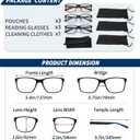 3 Pack Reading Glasses for Men Blue Light Blocking with Spring Hinge, Anti Eyestrain/Dryness/UV Large Wide Square Readers for Men, Two Tone Computer Reader Glasses Eyeglass(1.25 Strength)