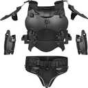 Zhongren Airsoft Vest Armor Cosplay Vests Adjustable Tactical Molle Chest Protector Set Paintball Combat Gear Costumes (Black)