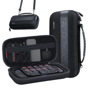 JSAUX Large Capacity Carrying Case for Nintendo Switch 2, Hard Shell Travel Case with 20 Game Card Slots, Storage Bag for Switch 2 and Accessories | Portable & Durable Protective Shell  Black