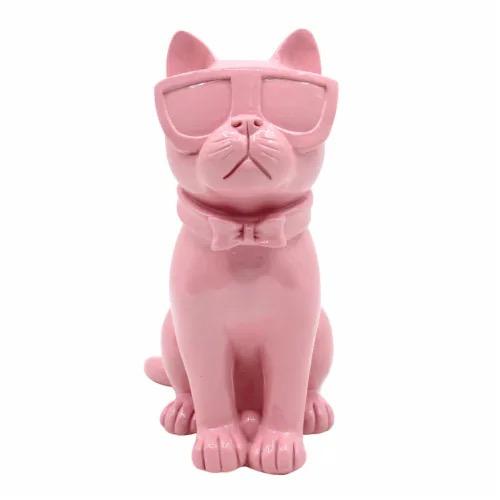 Holiday Home Sitting Cat Decor - Pink