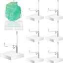 Kigley 8 Pcs Adjustable Metal Arm Display Stand Crystal Holder Easel Display with Acrylic Base Easel Rock Mineral Stand for Geodes Mineral Agate Collection (Silver,1.57 x 1.57 x 2.95 Inches)