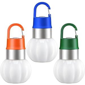 3-Pack Rechargeable LED Camping Lanterns, Mini Tent Light with 10 Modes & Hanging Clip, IPX5 Waterproof Small Outdoor Ambient Lighting for Hiking, Emergency, Fishing (Mixed Colors