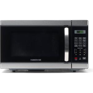 Farberware 1.1 Cu. Ft. Countertop Microwave Oven 1000 Watt Power, Auto Cook Settings, Defrost, Easy Clean and Child Safety Lock - Stainless