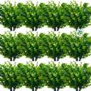TURNMEON 20 Bundles Artificial Greenery Plants Outdoor Summer Decor, UV Resistant Fake Plants Boxwood Shrubs Grass,Faux Eucalyptus Flowers for Farmhouse Gardens Home Patio Indoor Cemetery Decor(Green)