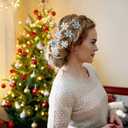 14Pcs Christmas Snowflake Hair Clips Rhinestone Blue White Decorative Bridal U-Shape Hair Pins Hair Accessories for Women Winter Holiday Wedding Party Xmas Hair Barrettes