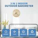 3-in-1 Weather Station - Thermometer Hygrometer Barometer for Home 130mm, Indoor Outdoor Weather Station with Easy-Read Dial, Wall/Desk Mounted for Greenhouse Office Lab