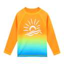 TFJH E Long Sleeve Swim Shirt Girls Bathing Suits UPF 50+ Swimwear Bathing Suits 9-10y Gradient Orange 12A