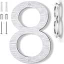 8 Inch Large Metal House Number for Outside, Modern Floating Home Address Numbers, Aluminum Silver Anti-Rust numbers for house for Garden Front Door Garage Apartment Signage,911 Visibility Signage (8)