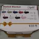 Homemate Heated Blanket Electric Throw - 50"x60" Heating Blanket Throw 1/2/4/6/8 Hours Auto-Off 10 Heat Levels Over-Heat Protection Soft Flannel Sherpa Heater ETL Certification (01 - Light Grey (Striped))