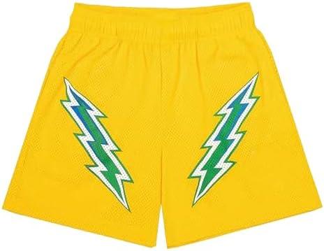DIOTSR Mens Retro Lightning Graphic Shorts Casual Streetwear Basketball Shorts Athletic Running Shorts with Pockets,XS