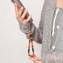 2 x Beaded Phone Wrist Strap Bamboo Beaded Phone Lanyard Coconut Shell Beads Wrist Lanyard for Smartphone Charm Wristlet (Sea Willow Gold)