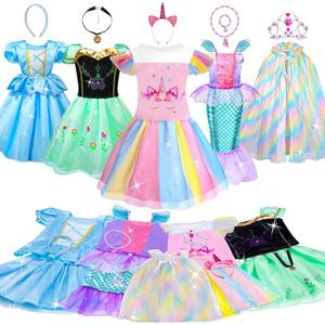 Meland Princess Dress Up - Dress Up Clothes for Girls with Toys,Christmas Birthday Gift for Toddler Girls 3,4,5,6,7,8 Years