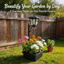 Solar Lamp Post with Planter, 36.5" Solar Light Post Outdoor Waterproof, Warm Yellow Lights Dusk to Dawn 7-8Hr, Easy Install, Solar Pole Light for Patio, Garden, Porch, Yard, Pathway
