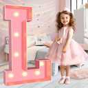 Ledido 3FT Pink LED Light Up Letter L Marquee Letters for Party Decor, 3ft Tall