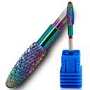 FANTEXY Carbide Nail Drill Bit, Trich Cylinder Top Tungsten Drill Bits for Remove Acrylic Hard Gels Quickly and Safely, 3/32'' Nail Bits for Nail Drill Efile, Manicure Pedicure Tools (Medium - M)