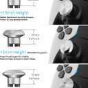 Metal Thumbsticks & Back Paddles for PS5 Edge Controller, Analog Thumb Sticks Caps Replacement Kit for PS5 Dual Sense Edge Stick Module, 6 Joysticks, 4 Back Buttons, Silver