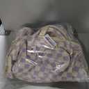 Corduroy Diaper Bag Backpack, Large Capacity Multifunction Baby Diaper Bags for Women, Insulated Bottle Pockets & Pacifier Case, Stylish Travel Nappy Changing Bags for Mom Dad (Checkered Purple)