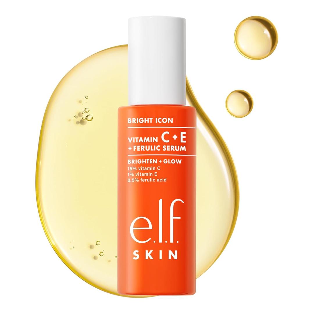 e.l.f. SKIN Bright Icon Vitamin C + E + Ferulic Face Serum, Brightening & Soothing with 15% Vitamin C, Vegan & Cruelty-Free 30ml