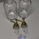 Molimoli Syrup Dispenser for Coffee Bars, Glass Syrup Bottle w. Pump, 16.9 oz 500 ml, Set of 2, Gold Upgraded Dispenser