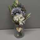 Der Rose Fake Flowers in Vase Silk Artificial Navy Blue Flowers Arrangements with Glass Vase for Dinning Coffee Table Centerpieces Home Kitchen Farmhouse Wedding Decor