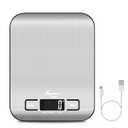 Digital Kitchen Scale - USB Rechargeable Food Scale, 22lb Capacity, Tare Function, 6 Measurement Units, for Baking, Cooking, Meal Prep (Black)