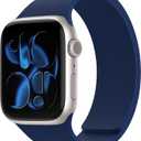 Magnetic Silicone Band Compatible with Apple Watch Band 42mm 41mm 40mm 38mm Series 11 10 9 8 7 6 5 4 3 & SE 3/2/1 Strong Magnetic Clasp, Waterproof & Adjustable (Deep Blue)