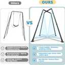 Tent Swing Set for Kids, Hammock Chair with X-Shaped Stand, 330 lbs | 32mm Steel Frame, 900D Oxford Fabric, with LED Lights, Indoor Outdoor Use, Green