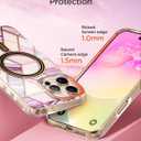 MATEPROX Magnetic Marble Compatible with iPhone 16 Pro Case 6.3'' [2024],Stylish 3D Pattern Protective Phone Cases [Compatible with MagSafe] with Screen Protector Lanyard-Marble Purple