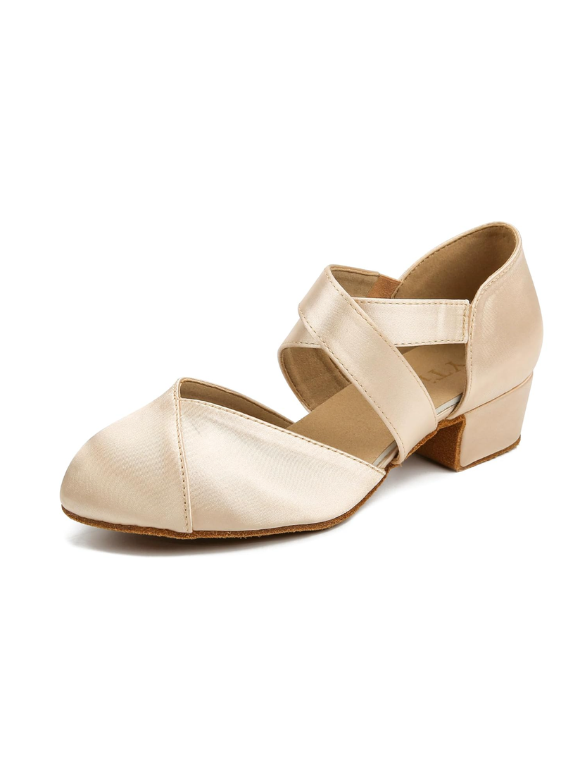 YYTing Women Swing Latin Ballroom Dance Shoes (Closed Toe, Suede Sole, Elastic Closure) 1.5 inch Heel YT26 10