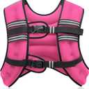 ZELUS Weighted Vest, 20lb Weight Vest with Reflective Stripe for Workout, Strength Training, Running, Fitness, Muscle Building, Weight Loss, Weightlifting, Pink