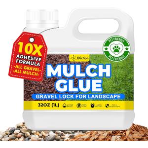 JDiction Mulch Glue for Landscaping  32OZ Gravel Binder, Rubber Mulch Stabilizer, Landscape Mulch Lock Adhesive, Max Concentrated Rock Glue for Landscaping, Non-Toxic, Fast Drying, Lasts up to 2 Year