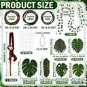 Suncalla 90 Pcs Jungle Theme Decoration Tropical Rainforest Safari Party Decor 4 Hanging Monkey Stuffed 14.4 ft Pothos Vines 20ft Artificial Rattan 60 Palm Leaf Set for Birthday Classroom Party (20ft)