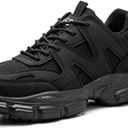 Steel Toe Safety Shoes Women Steel Work Trainer Shoes Lightweight Industrial Non Slip Breathable Shoes Sneakers (42, Black)