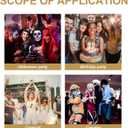 NUOBESTY Full Masquerade Mask with Stick Venetian Halloween Costume Mask Mardi Gras Mask for Womens Cosplay(Silver) Dancing Party Masks