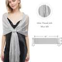 MissShorthair Women's Sparkle Shawls and Wraps for Party Dresses (Silver)