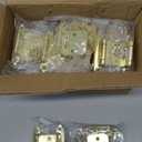 50 Pack(25 Pairs) Gold Cabinet Hinges - 1/2" Overlay, Self Closing Flush Mount with Screws