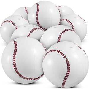 Bedwina Inflatable Baseball (Pack of 12) 16-inch, Baseball Beach Balls for Themed Party Decorations & Birthday Decor - Pool Ball Toys Party Favors & Goodie Bags Favors for Kids, Boys and Girls