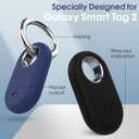 4 Pack Smarttag2 Holder Compatible with Samsung Galaxy SmartTag2, Soft Silicone Case All-Round Protection Against Scratch and Drop, with Keychain Suitable for Keys, Bags, Luggage, and Valuables (Lilac/Blue/Mint Green/Baby Pink)