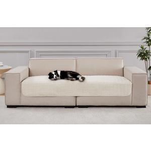 Dog Bed Cover Couch Cover for Pets, 33x82 inch Anti-Slip Washable Couch Pads for 3 Cushions Sofa Furniture Protector (Cream White)